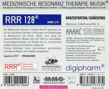 RRR 128 - Konzentration + Gedächtnis CD Medizinische Resonanz Therapie Peter Hübner