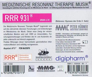 RRR 931 Peter Hübner Musik nach den Gesetzen der Natur CD - Medizinische Resonanz Therapie