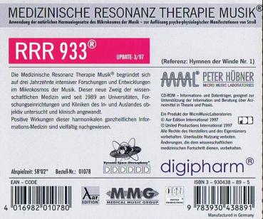 RRR 933 Musik nach den Gesetzen der Natur Peter Hübner CD Medizinische Resonanz Therapie - Digipharm