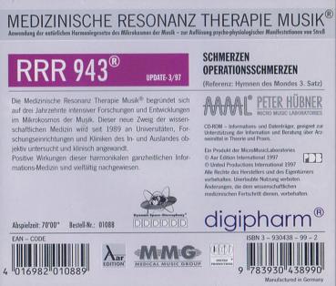 RRR 943 Digipharm Peter Hübner CD Resonanztherapie Schmerzen Operationsschmerzen