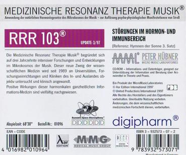 RRR 103 Peter Hübner CD Resonanztherapie Störungen im Hormon und Immunbereich