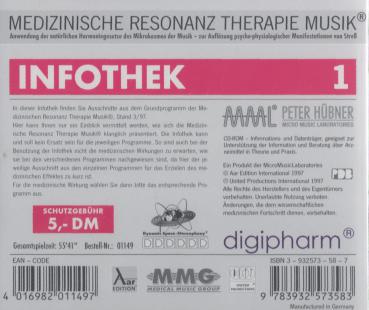 Infothek 1 CD Peter Hübner - RRR Medizinische Resonanz Therapie Musik Digipharm