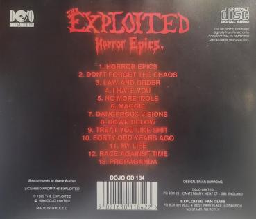 The Exploited - Horror Epics CD ( 13 Track ) Dojo 1994