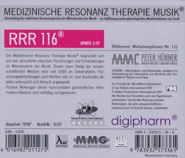 RRR 116 Peter Hübner CD Peter Hübner Musik nach den Gesetzen der Natur CD Medizinische Resonanz Therapie - Digipharm