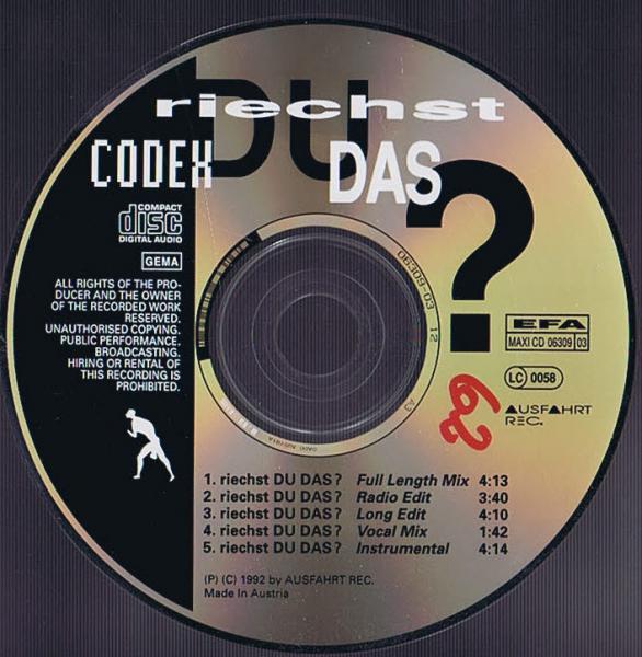 Riechst Du Das ? - Codex CD ( 5 Track ) Maxi Single 1992