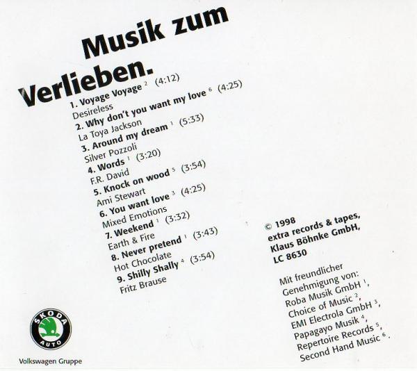 Hör mich! Musik zum Verlieben. CD ( 9 Track ) 1998